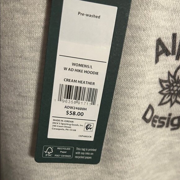 Alpine Design Women's Light Gray Hoodie NWT - Picture 6 of 6